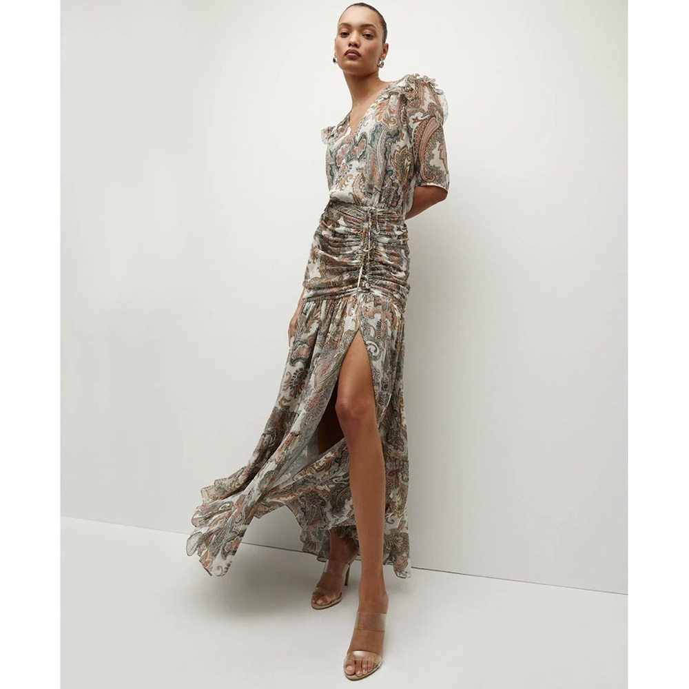 Veronica Beard NEW Floral Silk chifon draped  Dress in m Floral SZ 4